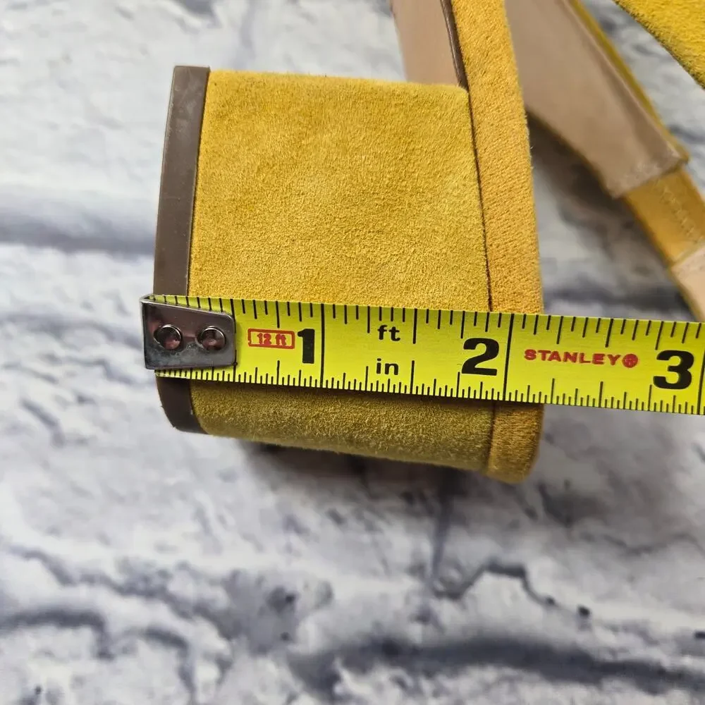 Sole Society Slingback Keilinah Pumps Mustard Suede Covered Heel size 8.5M - Picture 14 of 14